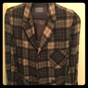 Pendleton flannel wool blazer